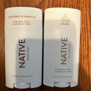 Native deodorant. Oat milk lattee and coconut vanilla
